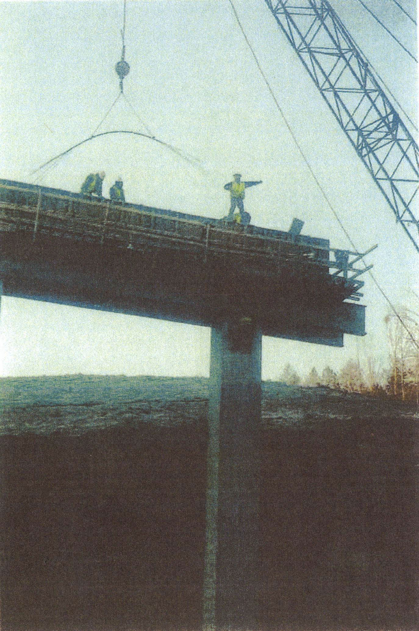 Concrete and steel structure approximately 45 feet in height