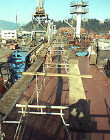 Figure 18: Lead racks used to remove tripping hazards (welding leads, hoses, etc.) from the deck.