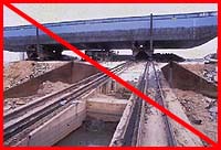 Figure 5: Improper practice - Barge on marine railway showing track and carriages which must be secured