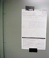 Figure 9: Marine Chemist certificate posted at entrance to space