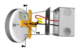 Fire detector wire mounting diagram.