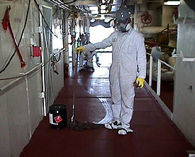 Figure 5: Solvent cleaning with PPE
