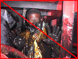 Figure 3: Improper practice - Tank cleaner without adequate protection