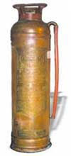 Old Extinguisher having a shell construction of copper or brass