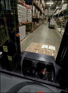 Figure 17. Operator's clear view of working aisle.