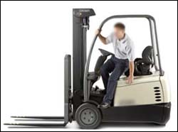 Figure 3. Operator dismounting a forklift.
