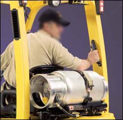 Figure 13. Operator looking in the direction of travel and keeping arms in the confines of the vehicle.