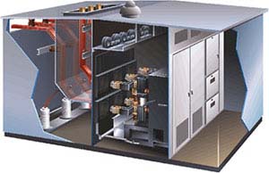 Figure 2. Outdoor metal-clad switchgear - cut-a-way view