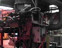 Figure 5. Fine water mist on paste return belt