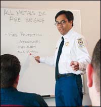 Figure 1. Fire response training by fire department personnel.