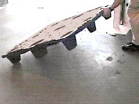 Figure 9: Plastic pallets weigh between 20 to 30 lbs.