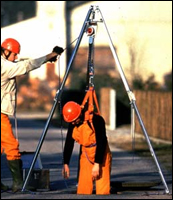 Manhole rescue training