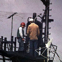 Figure 1: Unless radar and communication systems are secured to prevent emissions, workers are exposed to skin burns, electrical shock and organ damage; also rotating equipment can cause falls or amputations