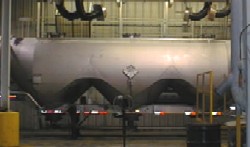 Pod car delivering oxide to a battery manufacturing plant