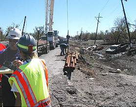 Photo courtesy of OSHA. This picture shows actual disaster site work conditions and may not illustrate proper safety and health procedures.