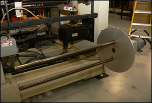 Figure 27. Empty web winder prior to starting the web roll, or following removal of full web roll.