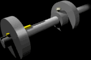Rotating Shaft and Pulleys with Projecting Key and Set Screw