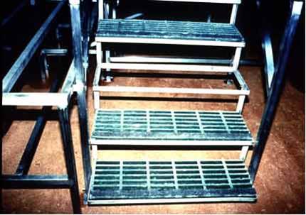 Image of stairway with missing tread