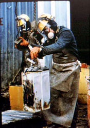 Fig. 2. Industrial battery being broken