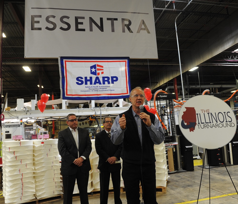 Governor Bruce Rauner Celebrates Workers' Memorial Day at Essentra