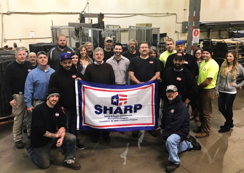 CMS Safety Team Holding Their SHARP Flag