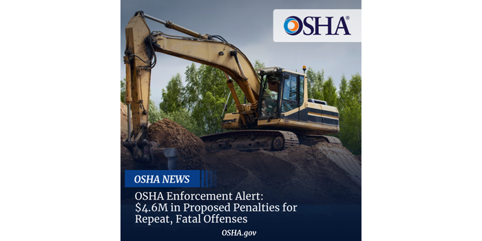 OSHA Enforcement Alert: $4.6M in Penalties Proposed for Willful, Repeat, Fatal Offenses osha.gov