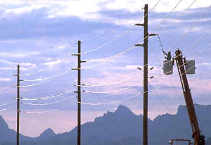 Figure 9. Subtransmission lines above and distribution lines below