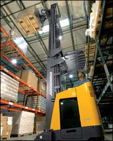 Figure 1. Reach truck with mast extended.