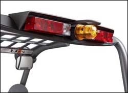 Figure 4. Warning strobe light flashes as operator backs up.