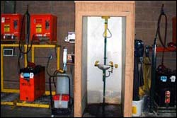 Figure 2. Large installations should have a plumbed drench shower and an eyewash.
