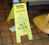 Wet floor warning sign