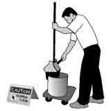 Worker mopping