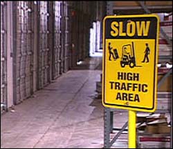 Figure 4. Sign posted in area with high pedestrian traffic.