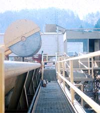 Walkway adjacent to cut off saw