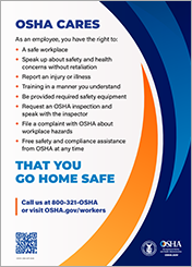 OSHA Cares That You Go Home Safe