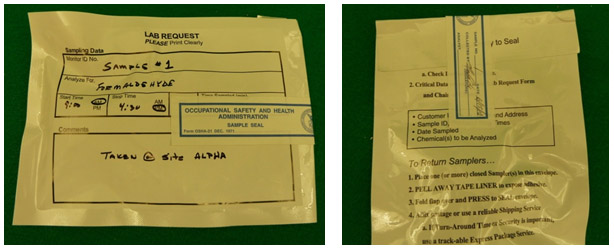 Figure E-6. Passive monitors correctly sealed with a Form OSHA-21