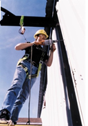 Self-retracting lifeline (line wound on a reel in a reel-housing)