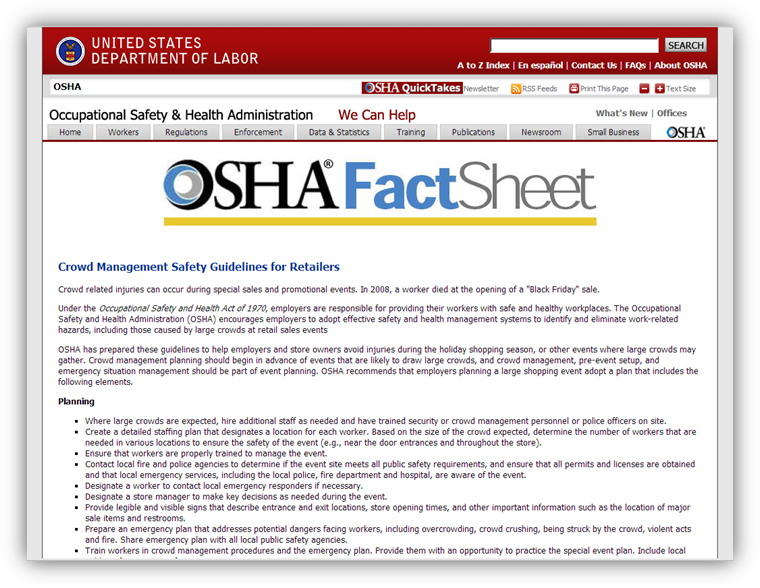 Crowd Management Fact Sheet Crowd Management Fact Sheet