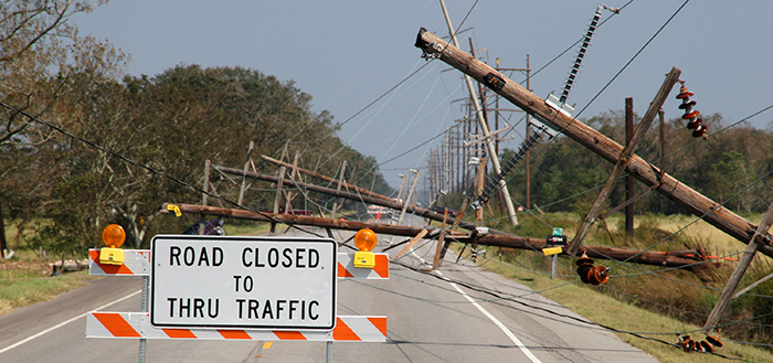 Downed power lines after a storm