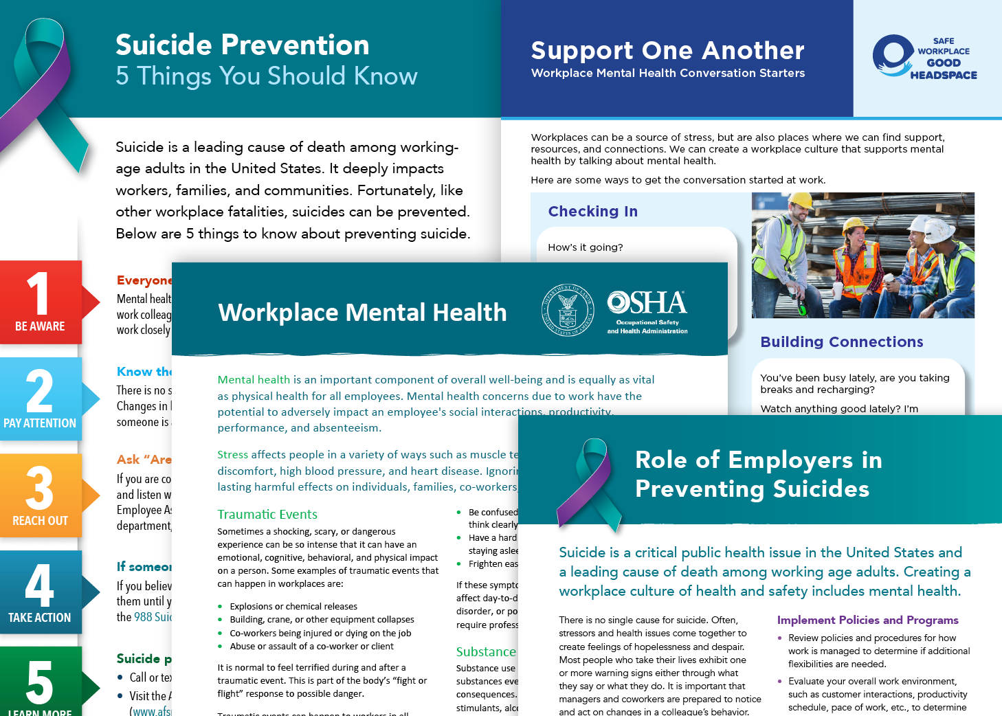 Collage of mental health-related publications
