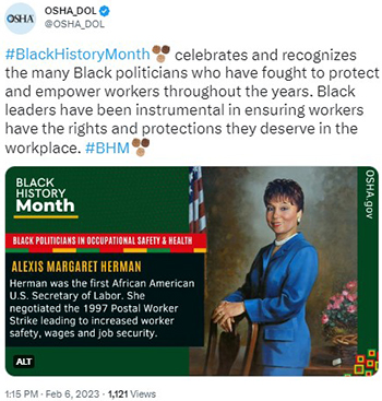 Black History Month - Black Politicians in Occupational Safety & Health