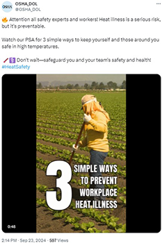 OSHA Tweet