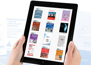 User accessing OSHA publications on tablet