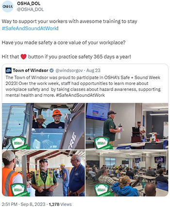 Way to support your workers with awesome training to stay #SafeAndSoundAtWork! - Have you made safety a core value of your workplace? - Hit that ❤️ button if you practice safety 365 days a year!