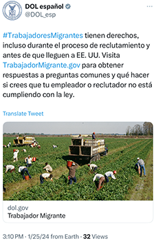 #TrabajadoresMigrantes tienen derechos, incluso durante el proceso de reclutamiento y antes de que lleguen a EE.UU.