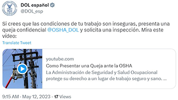 Como Presentar una Queja ante la OSHA