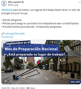 OSHA Tweet