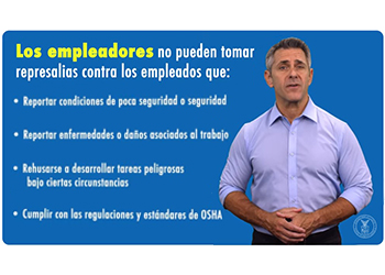 Worker with caption: I don't feel safe at work