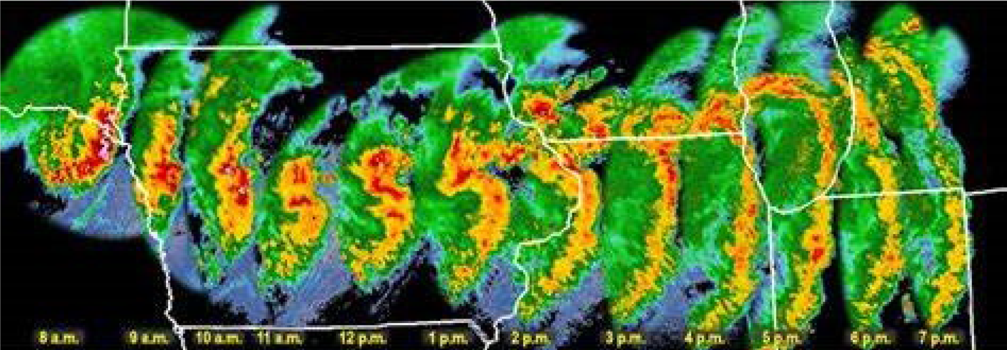This radar image shows the extent of the storms across the Midwest (Source: weather.gov)